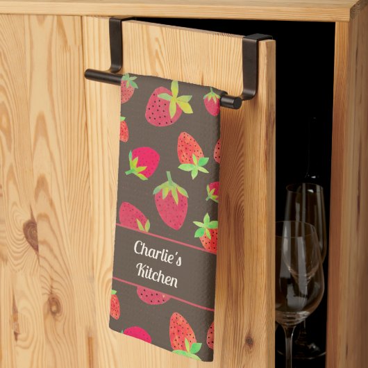 Aangepaste Strawberry Chocolade Gekleurde Keuken H Theedoek (Derde Gevouwen)