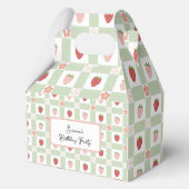 Aangepaste Strawberry Gingham Verjaardag Bedankdoosjes (Voorkant)