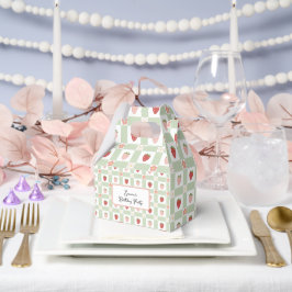 Aangepaste Strawberry Gingham Verjaardag Bedankdoosjes