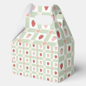 Aangepaste Strawberry Gingham Verjaardag Bedankdoosjes (Achterkant)