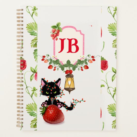 Aangepaste Strawberry Monogrammed Planners! Planner (Voorkant)