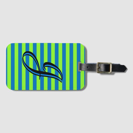 Aangepaste streep bagagelabel (Voorkant (horizontaal))