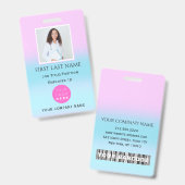 Aangepaste streepjescode Foto ID Gezondheidszorg V Badge (Voor- en achterkant)