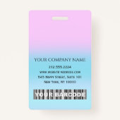 Aangepaste streepjescode Foto ID Gezondheidszorg V Badge (Achterkant)