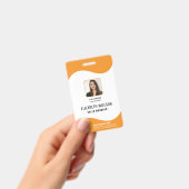 Aangepaste streepjescode, logo, naam, foto persone badge (Handheld)