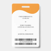 Aangepaste streepjescode, logo, naam, foto persone badge (Achterkant)