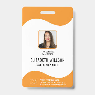 Aangepaste streepjescode, logo, naam, foto persone badge