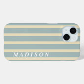 Aangepaste Strepen Beige Blauw Case-Mate iPhone Case (Achterkant (horizontaal))