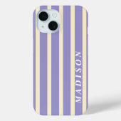 Aangepaste Strepen Beige Paars Case-Mate iPhone Case (Achterkant)