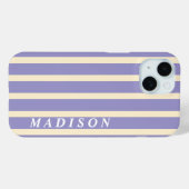 Aangepaste Strepen Beige Paars Case-Mate iPhone Case (Achterkant (horizontaal))