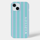 Aangepaste Strepen Blauw Case-Mate iPhone Case (Achterkant)