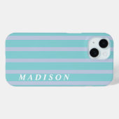 Aangepaste Strepen Blauw Case-Mate iPhone Case (Achterkant (horizontaal))