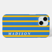 Aangepaste Strepen Blauw Geel Case-Mate iPhone Case (Achterkant (horizontaal))