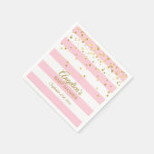 Aangepaste strepen Blush roze roze Baby shower Gol Servetten (Hoek)