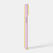 Aangepaste Strepen Geel Roze iPhone 15 Case (Rechterkant)