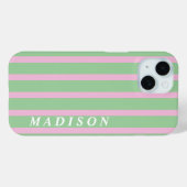 Aangepaste Strepen Groen Roze Case-Mate iPhone Case (Achterkant (horizontaal))