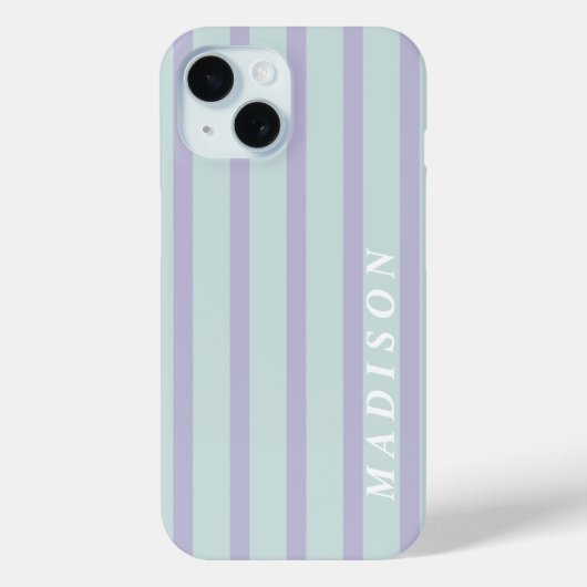 Aangepaste Strepen Lavendel Mint Case-Mate iPhone Case (Achterkant)