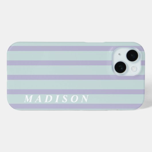 Aangepaste Strepen Lavendel Mint Case-Mate iPhone Case (Achterkant (horizontaal))