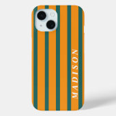Aangepaste Strepen Oranje Groen Case-Mate iPhone Case (Achterkant)