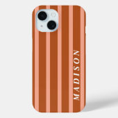 Aangepaste Strepen Perzik Bruin Case-Mate iPhone Case (Achterkant)