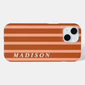 Aangepaste Strepen Perzik Bruin Case-Mate iPhone Case (Achterkant (horizontaal))