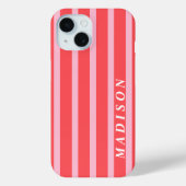 Aangepaste Strepen Rood Roze Case-Mate iPhone Case (Achterkant)