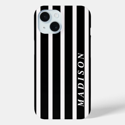 Aangepaste Strepen Zwart Wit Case-Mate iPhone Case (Achterkant)