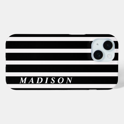 Aangepaste Strepen Zwart Wit Case-Mate iPhone Case (Achterkant (horizontaal))