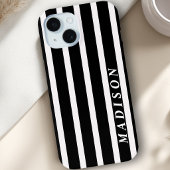 Aangepaste Strepen Zwart Wit Case-Mate iPhone Case