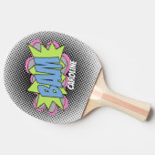 Aangepaste, strip Pop Kunststijl BAM Tafeltennisbatje (Zijkant)