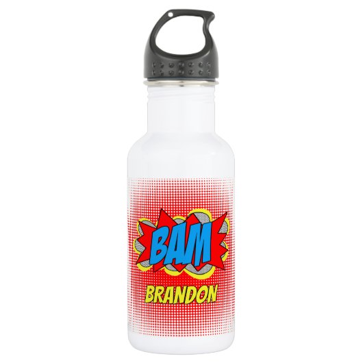 Aangepaste stripboek Pop Art BAM Illustratie Waterfles (Voorkant)