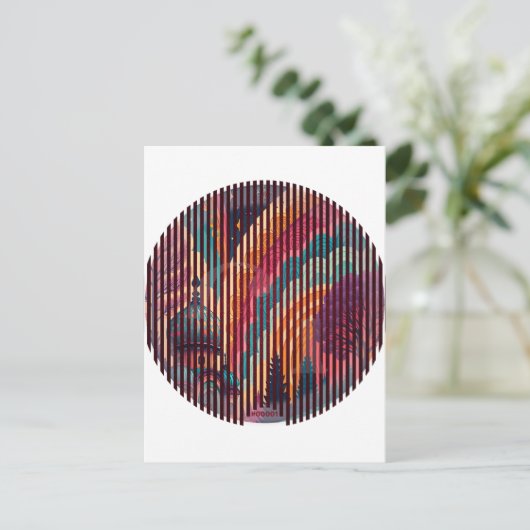 Aangepaste Striped Circle Fantasy Briefkaart (Staand voorkant)