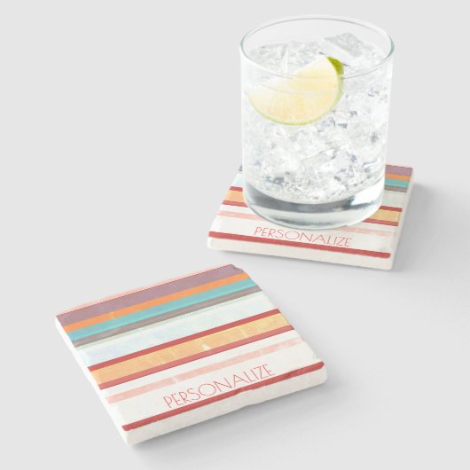 Aangepaste stripes stenen onderzetter (Zijkant)