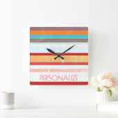 Aangepaste stripes vierkante klok (Huis)