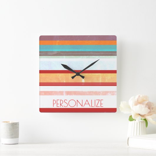 Aangepaste stripes vierkante klok (Huis)