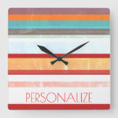 Aangepaste stripes vierkante klok (Voorkant)