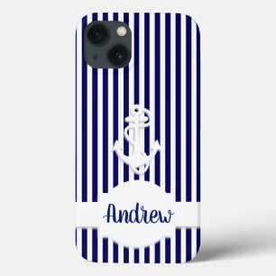Aangepaste strips en anker monogram Case-Mate iPhone case
