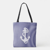 Aangepaste strips en anker monogram tote bag (Achterkant)