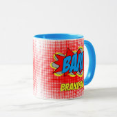 Aangepaste,  striptekenstijl Pop met kunststijl BA Mok (Voorkant rechts)