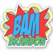 Aangepaste,  striptekenstijl Pop met kunststijl BA Sticker (Voorkant)