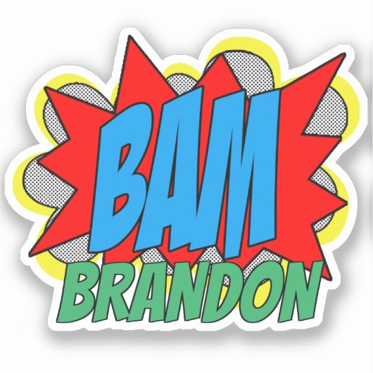 Aangepaste,  striptekenstijl Pop met kunststijl BA Sticker (Voorkant)