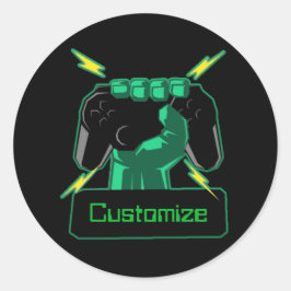 Aangepaste stroomgamer ronde sticker