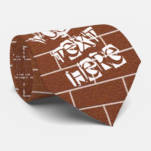 Aangepaste Stropdas tekst met ontwerp voor brick-w (Opgerold)