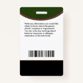 Aangepaste Student Kind Kind Fotonaam Logo Streepj Badge (Achterkant)