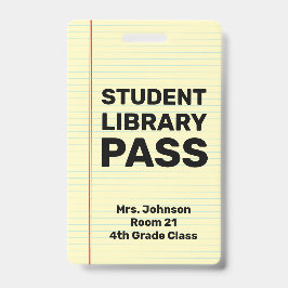 Aangepaste studentenbibliotheekpas badge