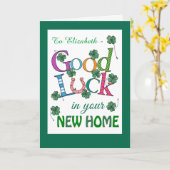 Aangepaste Succes in Nieuwe Home Vierbladige Klave Kaart (Gele Bloem)