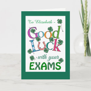 Aangepaste Succes met Examens Vierbladige Klaver Kaart
