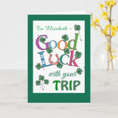 Aangepaste Succes op Trip Four-leaf Clover Kaart (Gele Bloem)