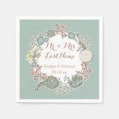 Aangepaste Succulent Krans Trouwpapier Servetten (Voorkant)