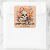 Aangepaste suiker schedel Halloween Vierkante Sticker (Tas)